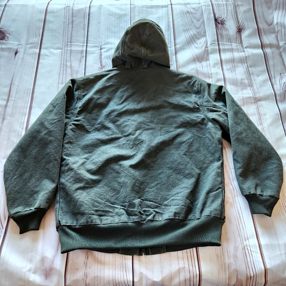 Carhartt Y2K "Sandstone Active Jacket" Bomber Coat Moss Green | Women's Size XL - Picture 4 of 8